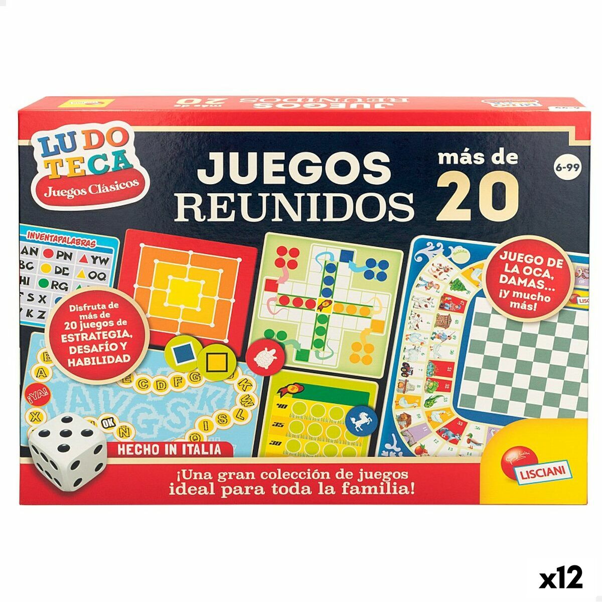 Joc de Masă Lisciani Juegos reunidos ES 40 x 0,1 x 33 cm (12 Unități) - Jucarii si jocuri, Jocuri și accesorii