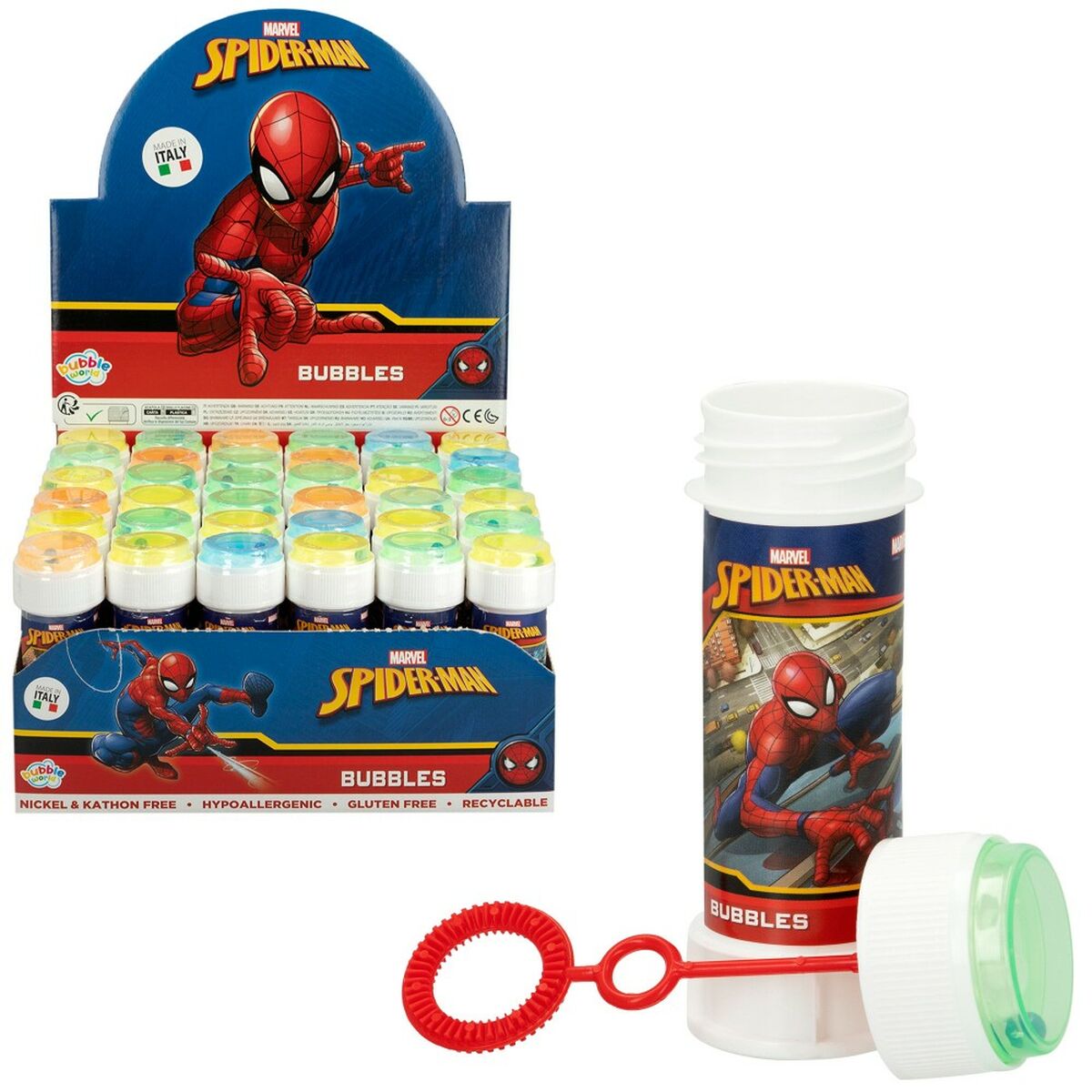 Aparat baloane săpun Spider-Man 60 ml 3,8 x 11,5 x 3,8 cm (216 Unități) - Jucarii si jocuri, În aer liber și sport