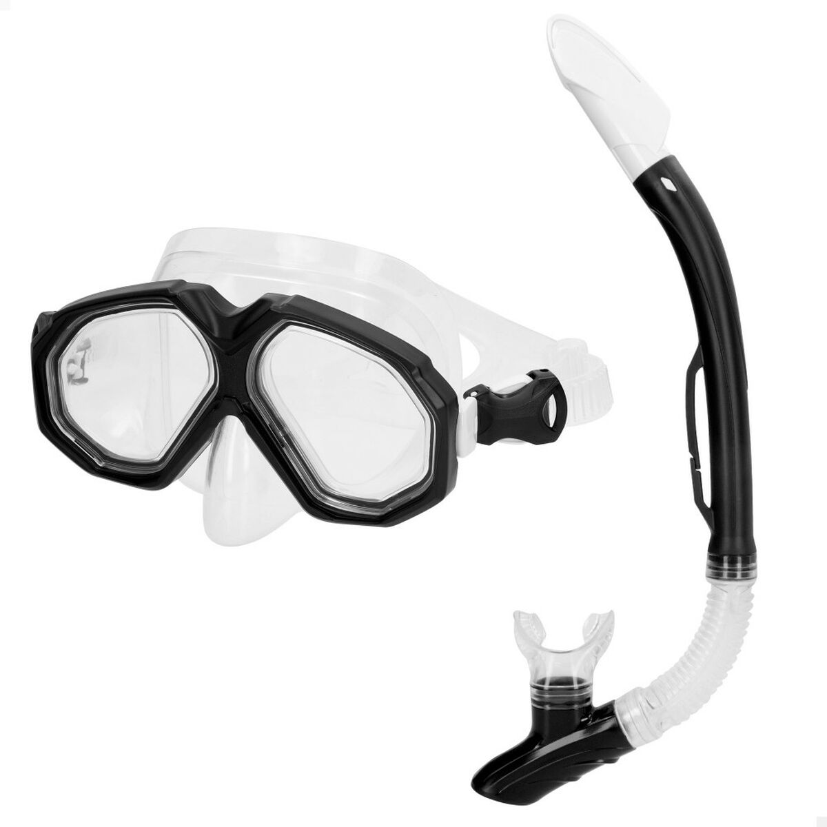 Ochelari de Scufundare cu Tub AquaSport Negru Adulți (2 Unități) - Sport și în aer liber, Sporturi acvatice
