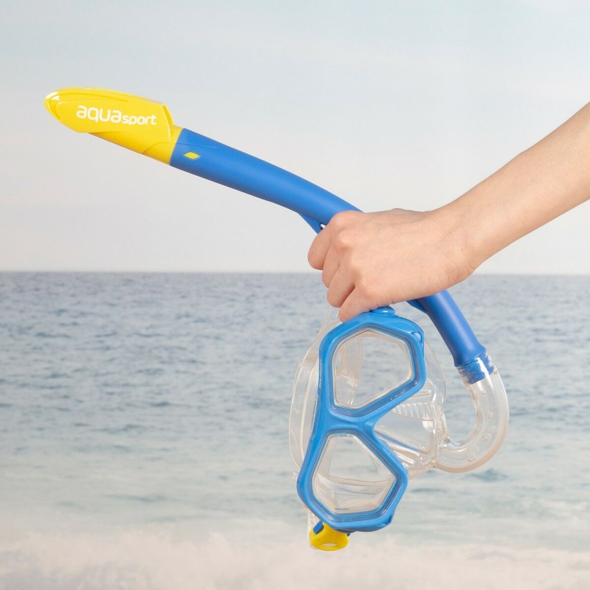 Ochelari de Scufundare cu Tub pentru Copii AquaSport Albastru (4 Unități) - Sport și în aer liber, Sporturi acvatice
