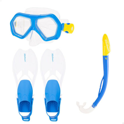 Ochelari de Scufundare cu Tub și Labe de Înot AquaSport Albastru Junior (2 Unități) - Sport și în aer liber, Sporturi acvatice