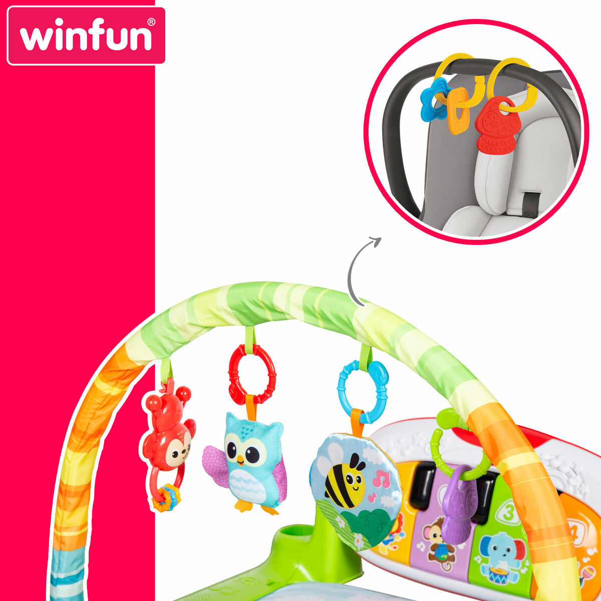 Saltea de joacă Winfun Pânză Plastic 63 x 43 x 91 cm (2 Unități) - Bebelus, Activitate și divertisment
