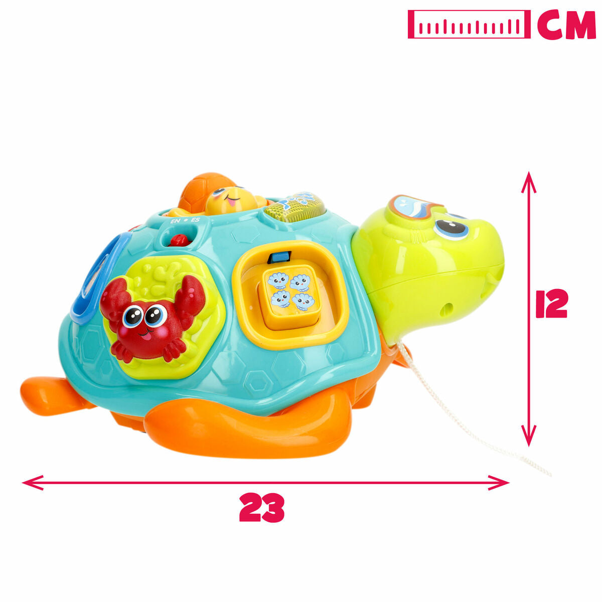 Jucărie de tras și împins Winfun 23 x 12 x 23 cm Broască țestoasă Multicolor (2 Unități) - Bebelus, Jucăriile copilăriei timpurii