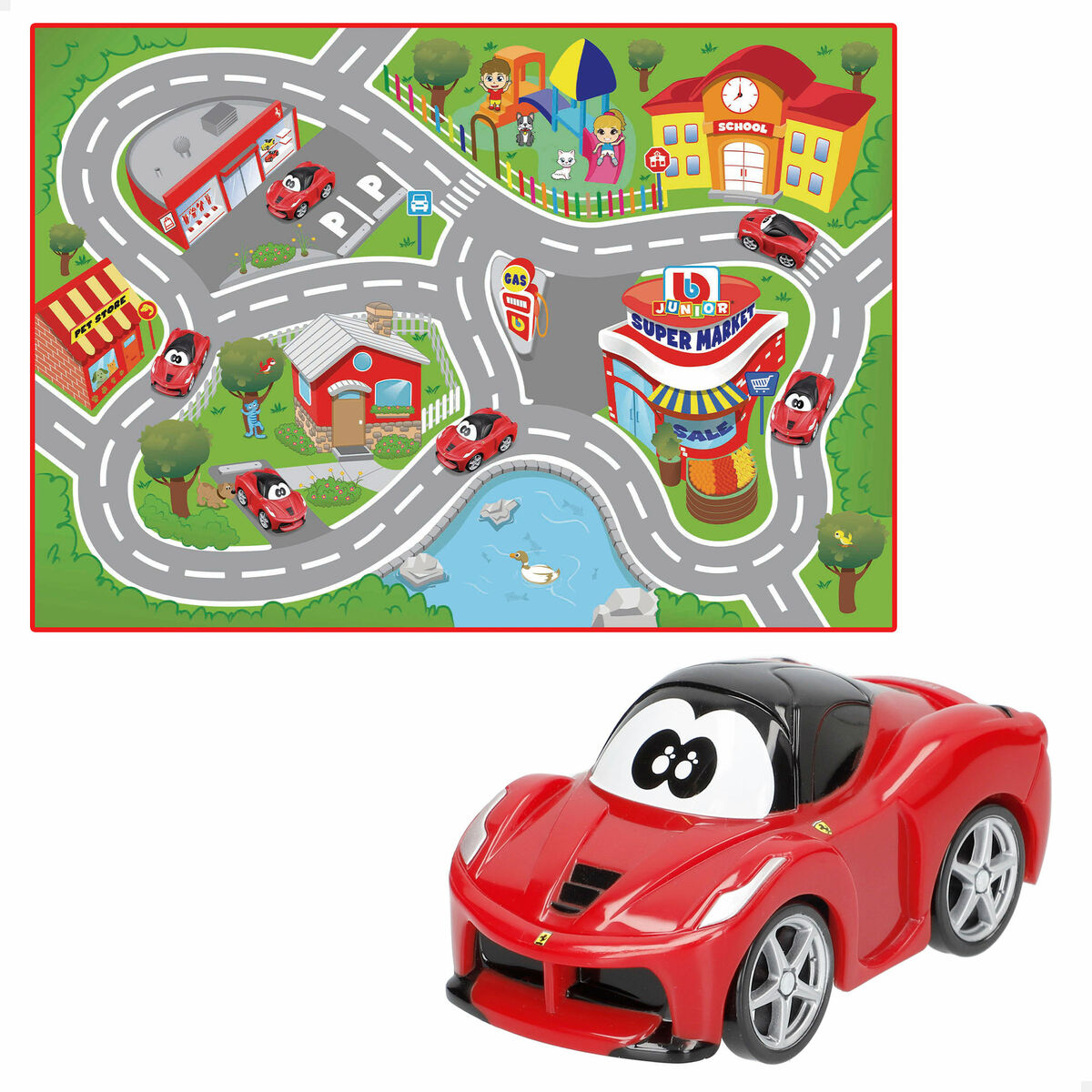Playset Ferrari 100 x 0,1 x 70 cm 6 Unități - Jucarii si jocuri, Păpuși și figurine