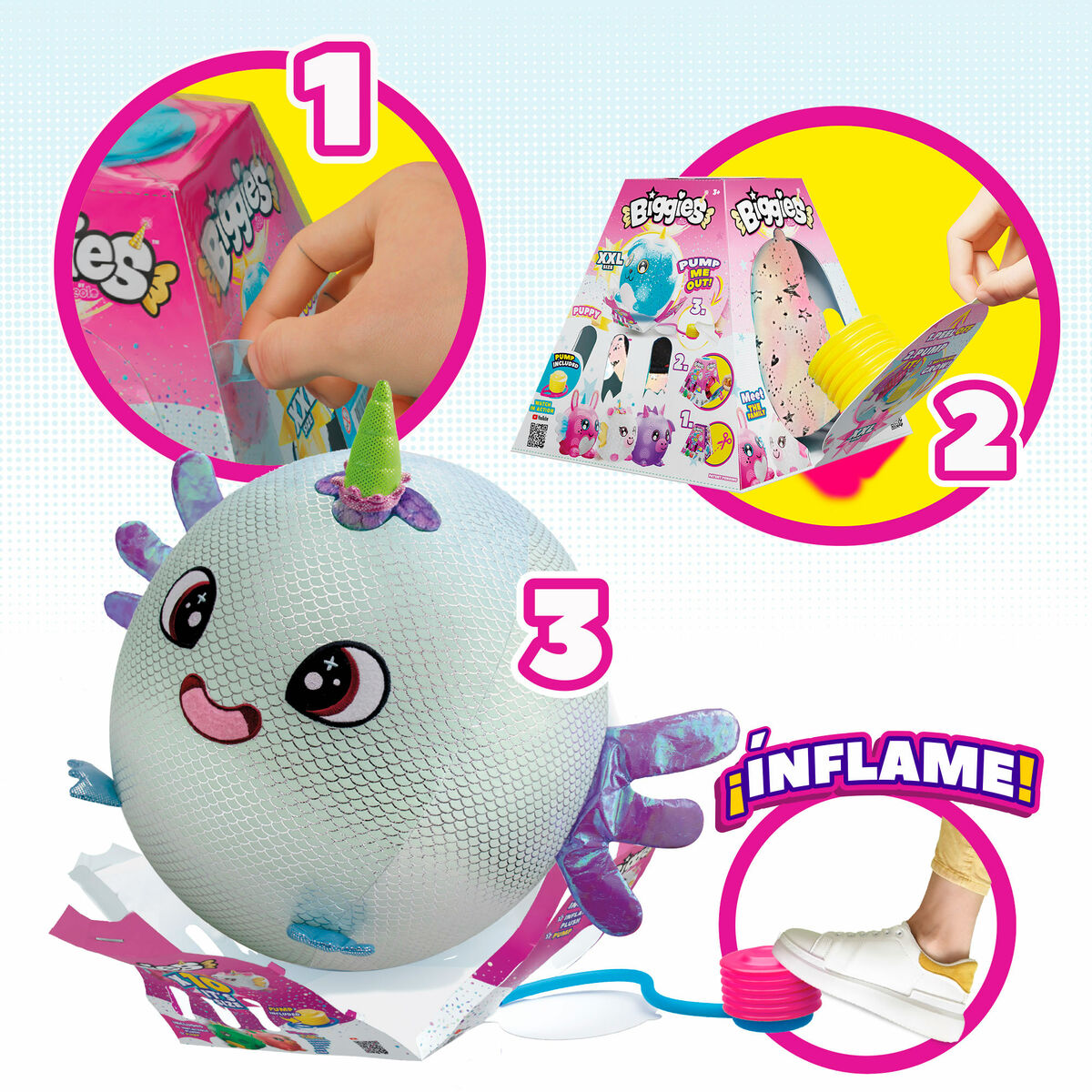 Jucărie de Pluș Eolo Celeste Flauș Plastic 45 x 45 x 45 cm Gonflabil (4 Unități) - Jucarii si jocuri, Jucării de pluș