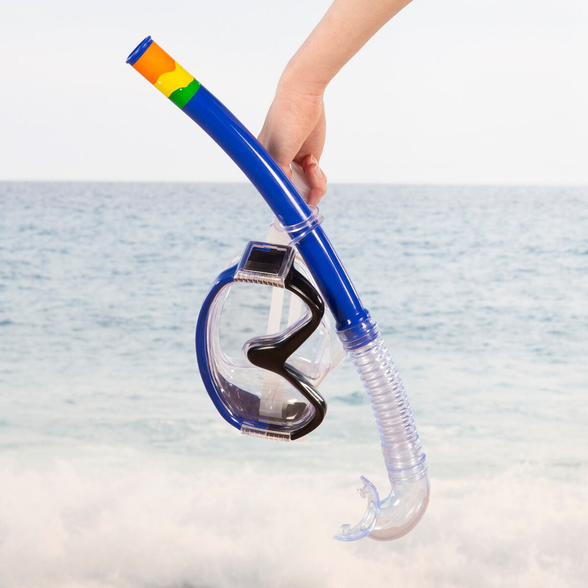 Ochelari de Scufundare cu Tub AquaSport Albastru (6 Unități) - Sport și în aer liber, Sporturi acvatice