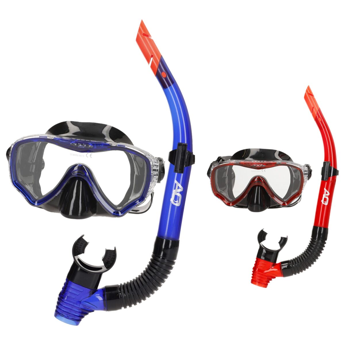 Ochelari de Scufundare cu Tub AquaSport Albastru Roșu (6 Unități) - Sport și în aer liber, Sporturi acvatice