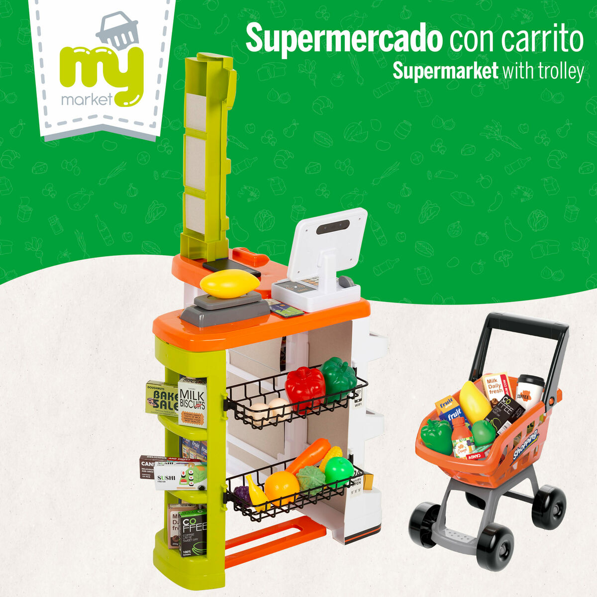 Supermarket de jucării Colorbaby 50 x 82 x 42 cm 50 Piese 2 Unități - Jucarii si jocuri, Imitații de jocuri