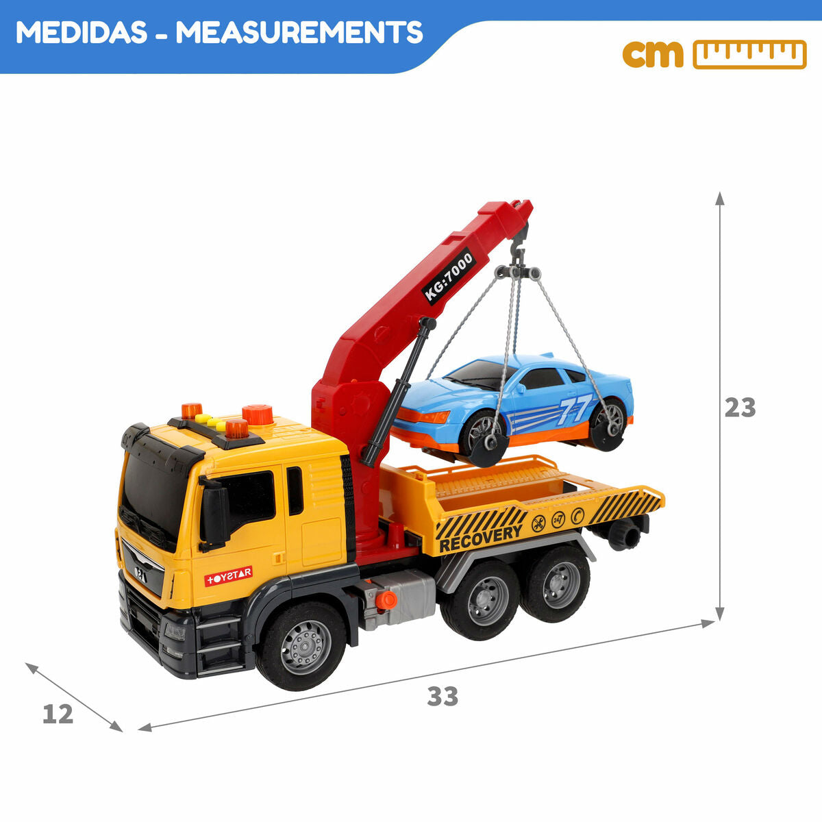 Camion cu Macara Speed & Go 33 x 23 x 12 cm (4 Unități) - Jucarii si jocuri, Vehicule