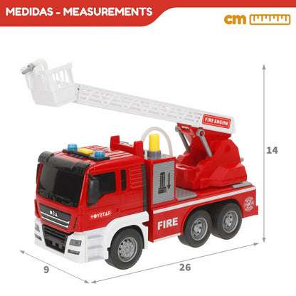Mașină de pompieri cu girofar și sirenă Speed & Go 26 x 14 x 9 cm (6 Unități) - Jucarii si jocuri, Vehicule