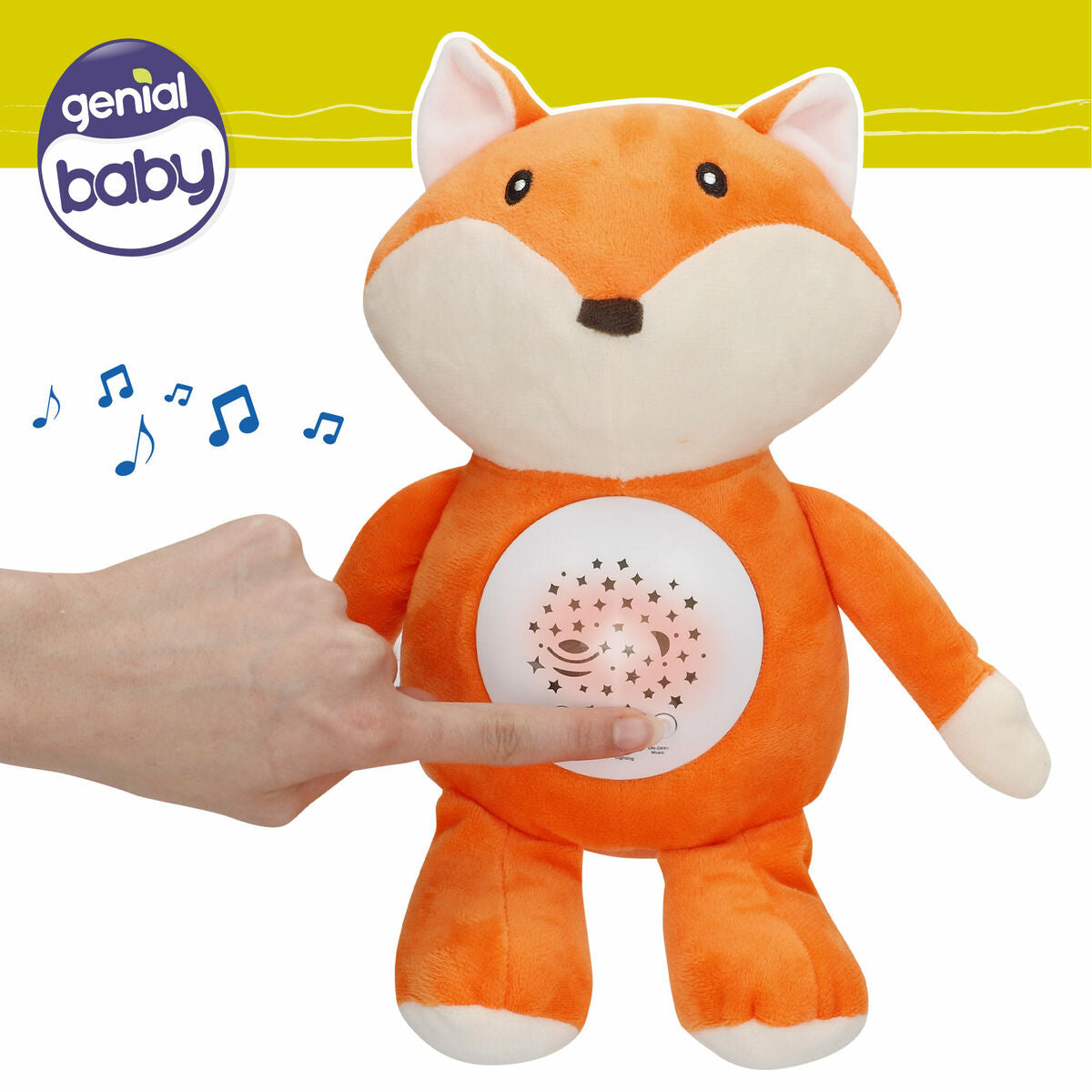 Jucărie de Pluș cu Proiector LED Colorbaby Flauș Plastic 25 x 27 x 13 cm (4 Unități) - Jucarii si jocuri, Jucării de pluș