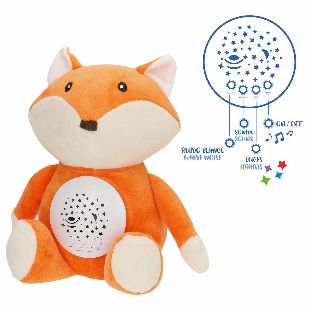 Jucărie de Pluș cu Proiector LED Colorbaby Flauș Plastic 25 x 27 x 13 cm (4 Unități) - Jucarii si jocuri, Jucării de pluș