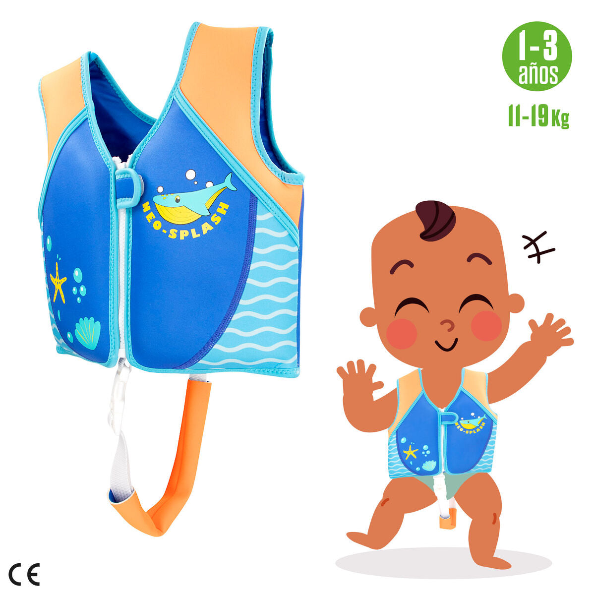 Vestă de salvare AquaSport 30 x 31 x 10 cm Albastru (4 Unități) - Jucarii si jocuri, În aer liber și sport