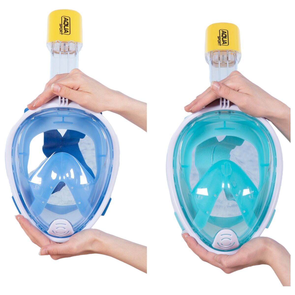 Mască de Snorkel cu Suport pentru Cameră Sportivă AquaSport Albastru Turquoise (4 Unități) - Sport și în aer liber, Sporturi acvatice
