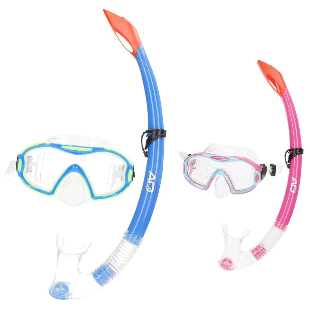 Ochelari de Scufundare cu Tub AquaSport Albastru Roz (6 Unități) - Sport și în aer liber, Sporturi acvatice