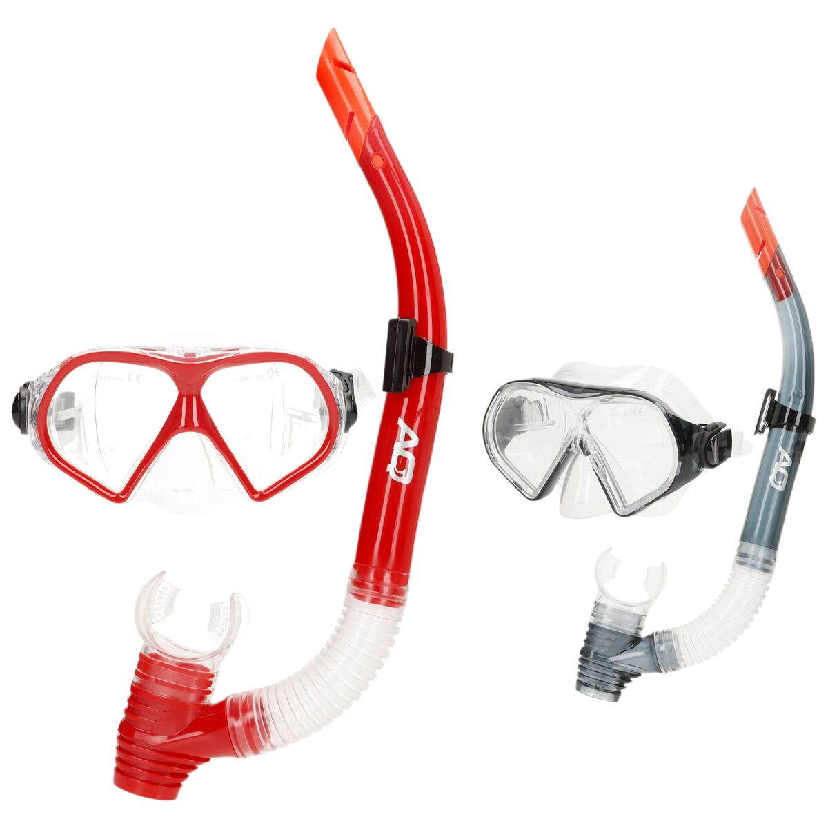 Ochelari de Scufundare cu Tub AquaSport Roșu Gri (6 Unități) - Sport și în aer liber, Sporturi acvatice