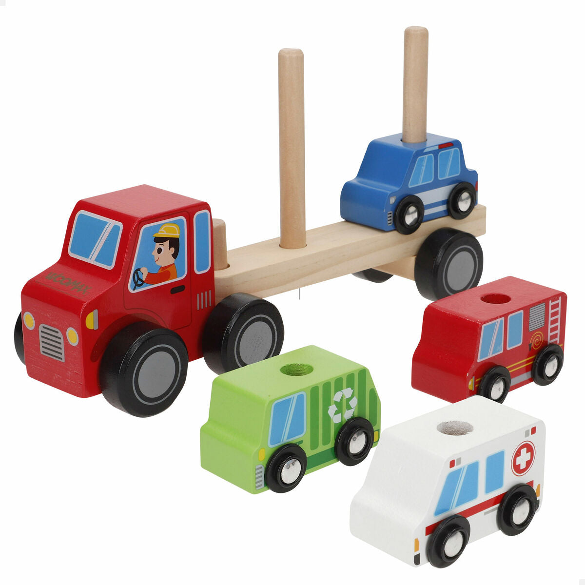 Camion Autotransporter și Mașini 25 x 13 x 6 cm (6 Unități) - Jucarii si jocuri, Vehicule