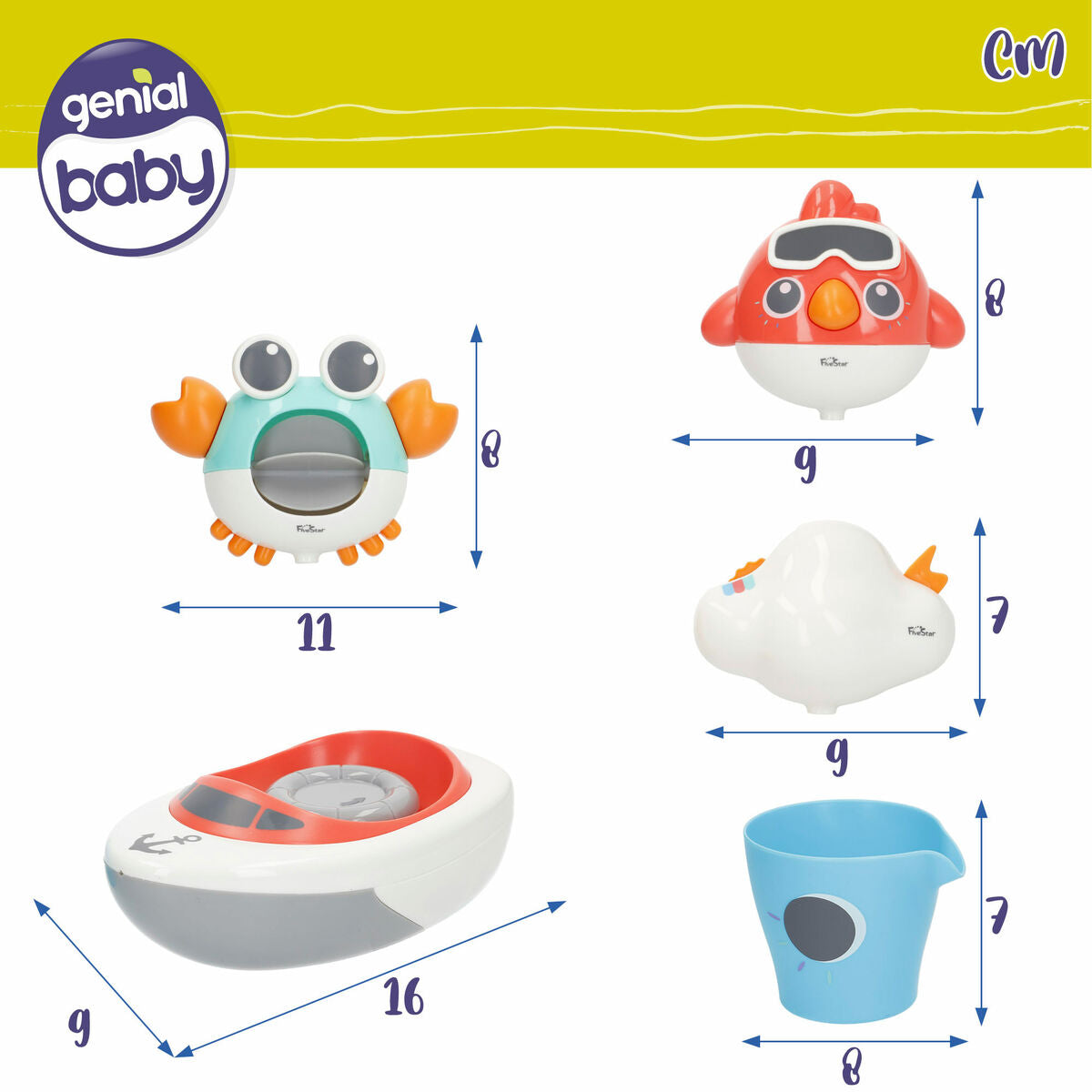 Jucării pentru Baie Colorbaby 16 x 6,5 x 9 cm 6 Unități - Acasă și bucătărie, Baie