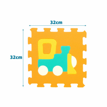 Covor Puzzle Colorbaby Multicolor Plastic EVA 90 x 90 cm Vehicule 9 Piese (4 Unități) - Jucarii si jocuri, Puzzle-uri și puzzle-uri