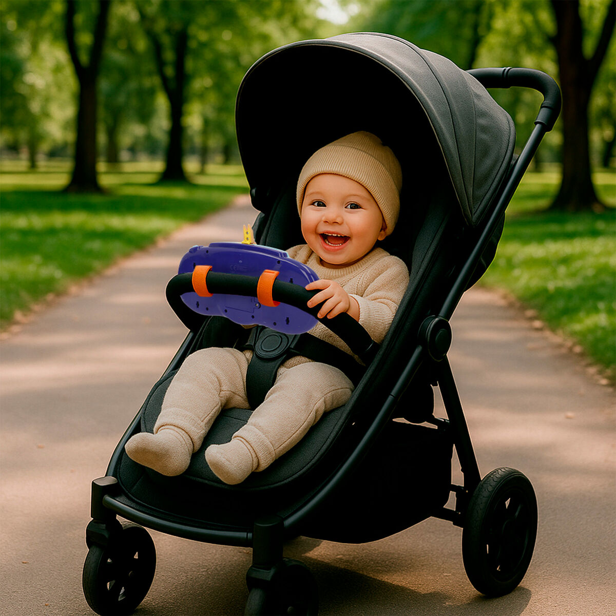 Volan pentru cărucior Bluey 26 x 16 x 7 cm (4 Unități) - Bebelus, Jucăriile copilăriei timpurii