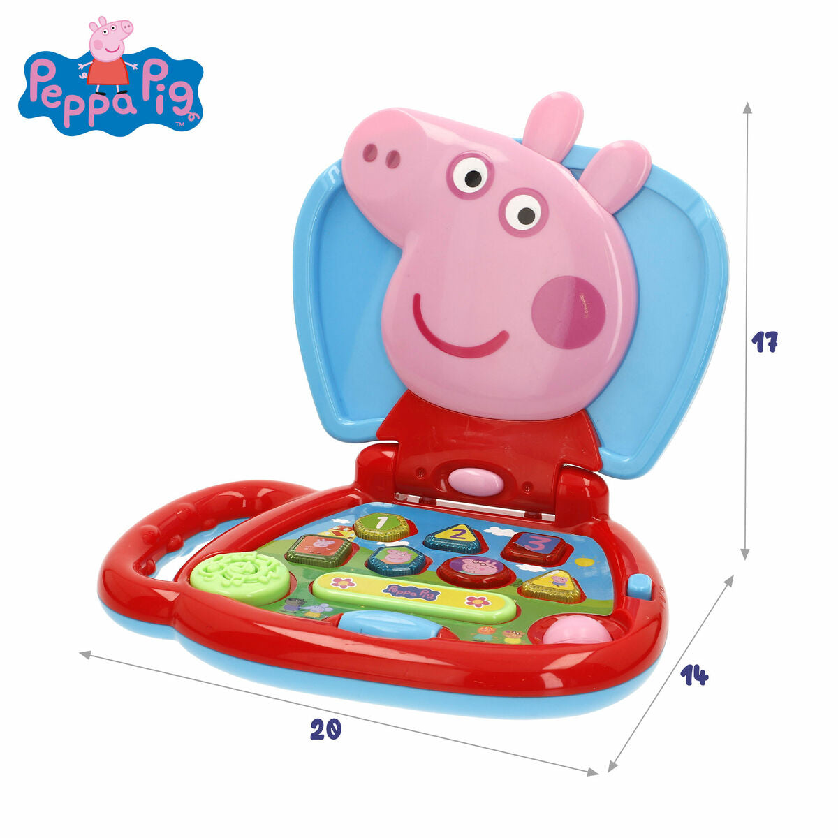 Laptop jucărie Peppa Pig Engleză 20 x 17 x 14 cm Multicolor (4 Bucăți) - Jucarii si jocuri, Jucării electronice