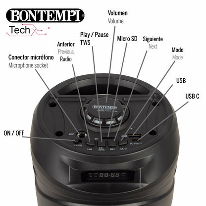 Difuzor cu Microfon Karaoke Bontempi Plastic 16 x 38 x 16 cm (2 Unități) - Jucarii si jocuri, Instrumente muzicale pentru copii
