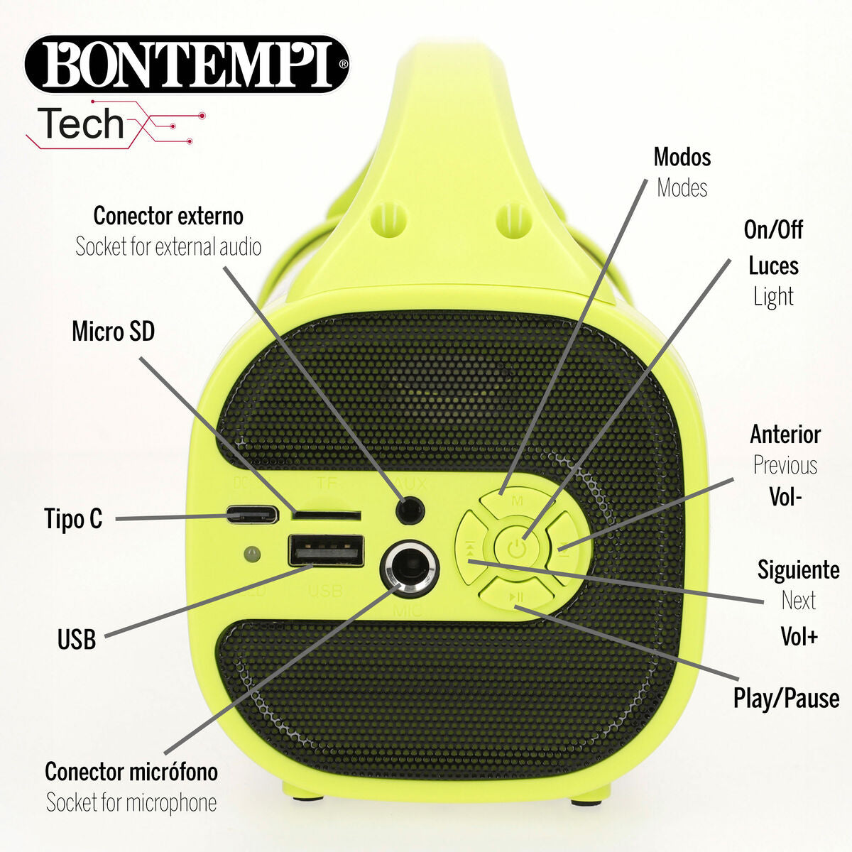 Difuzor cu Microfon Karaoke Bontempi - Jucarii si jocuri, Instrumente muzicale pentru copii