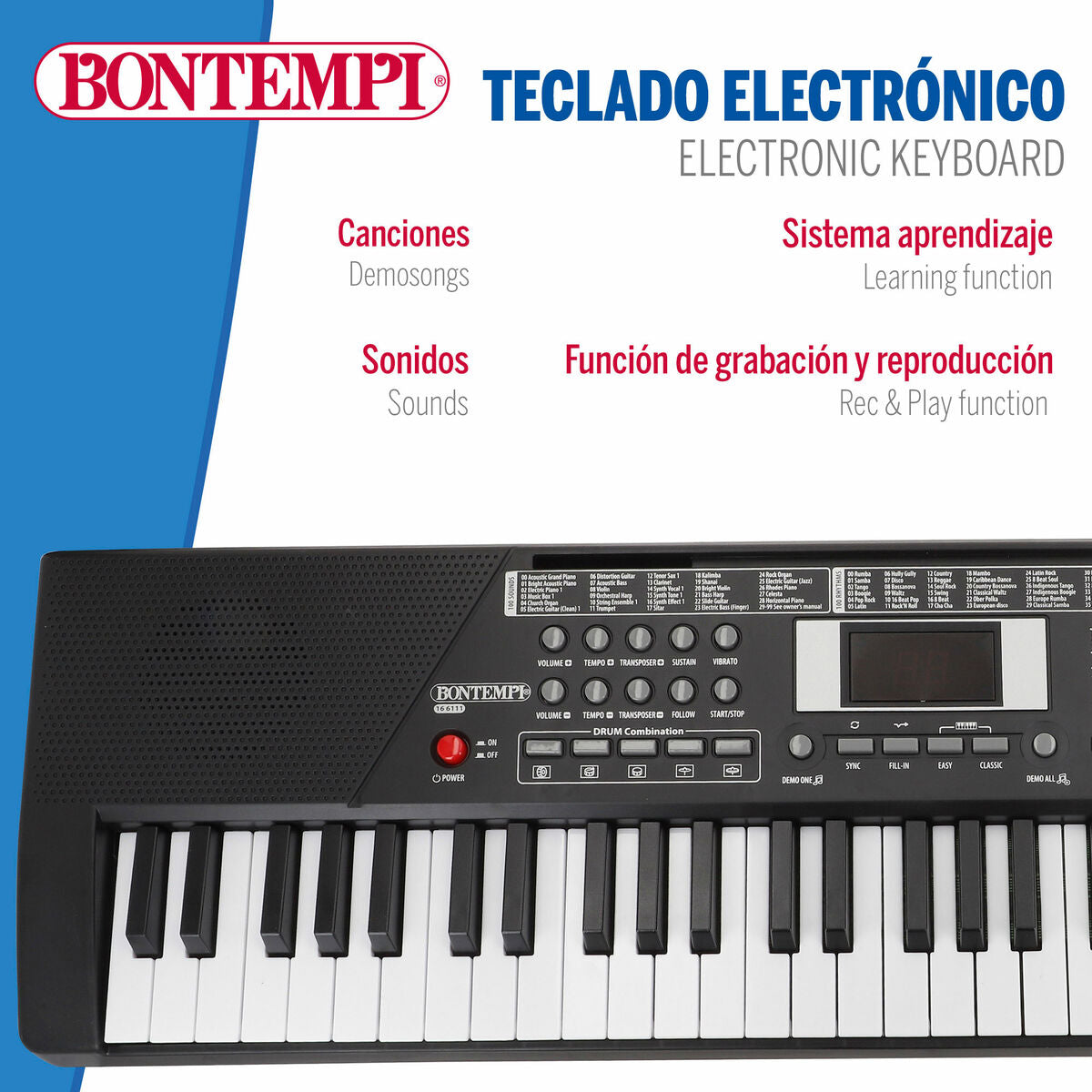 Pian Electronic Bontempi 75 x 20 x 22 cm (2 Unități) - Jucarii si jocuri, Instrumente muzicale pentru copii