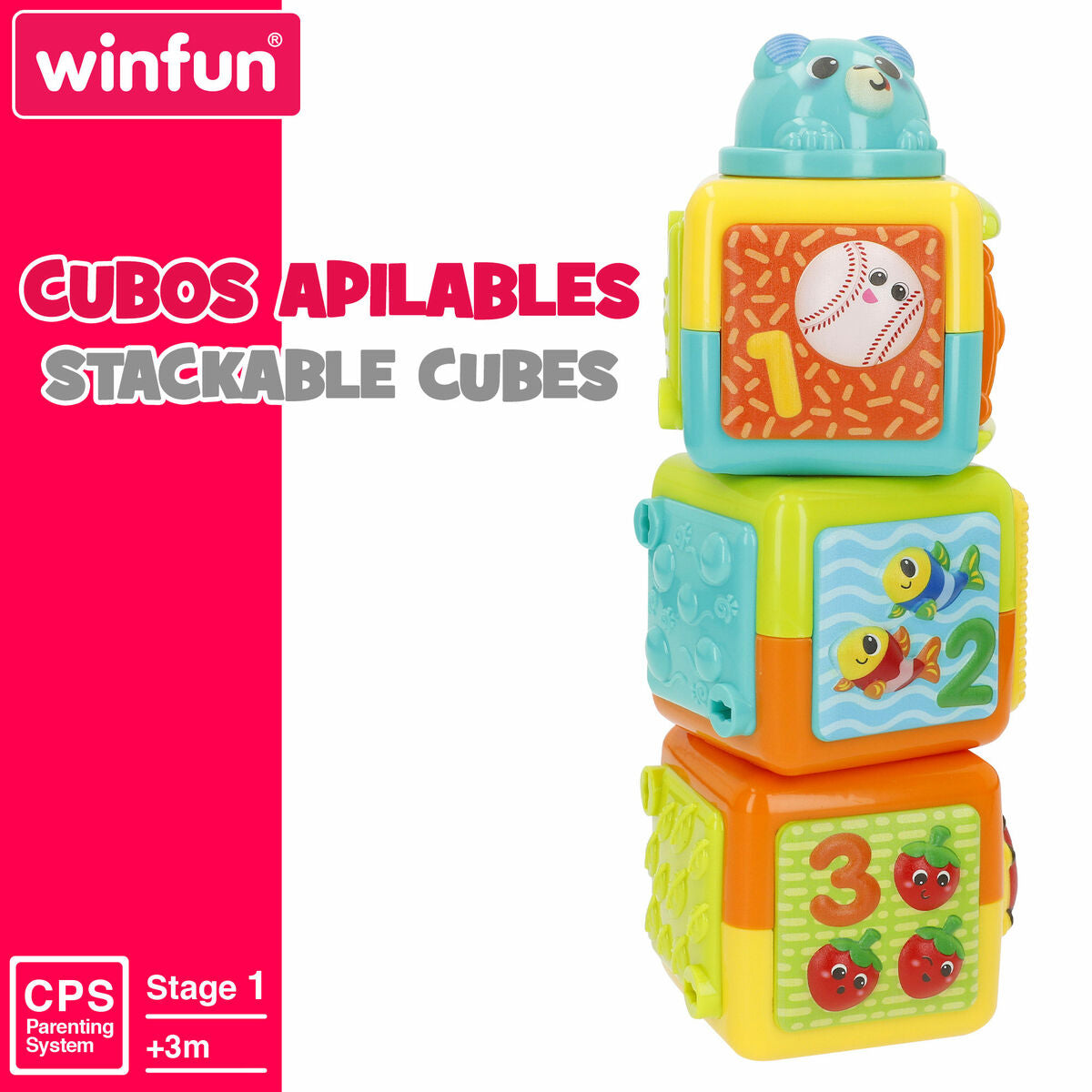 Blocuri Stivuibile Winfun 8,5 X 25 X 8,5 CM (6 Unități) - Bebelus, Jucăriile copilăriei timpurii