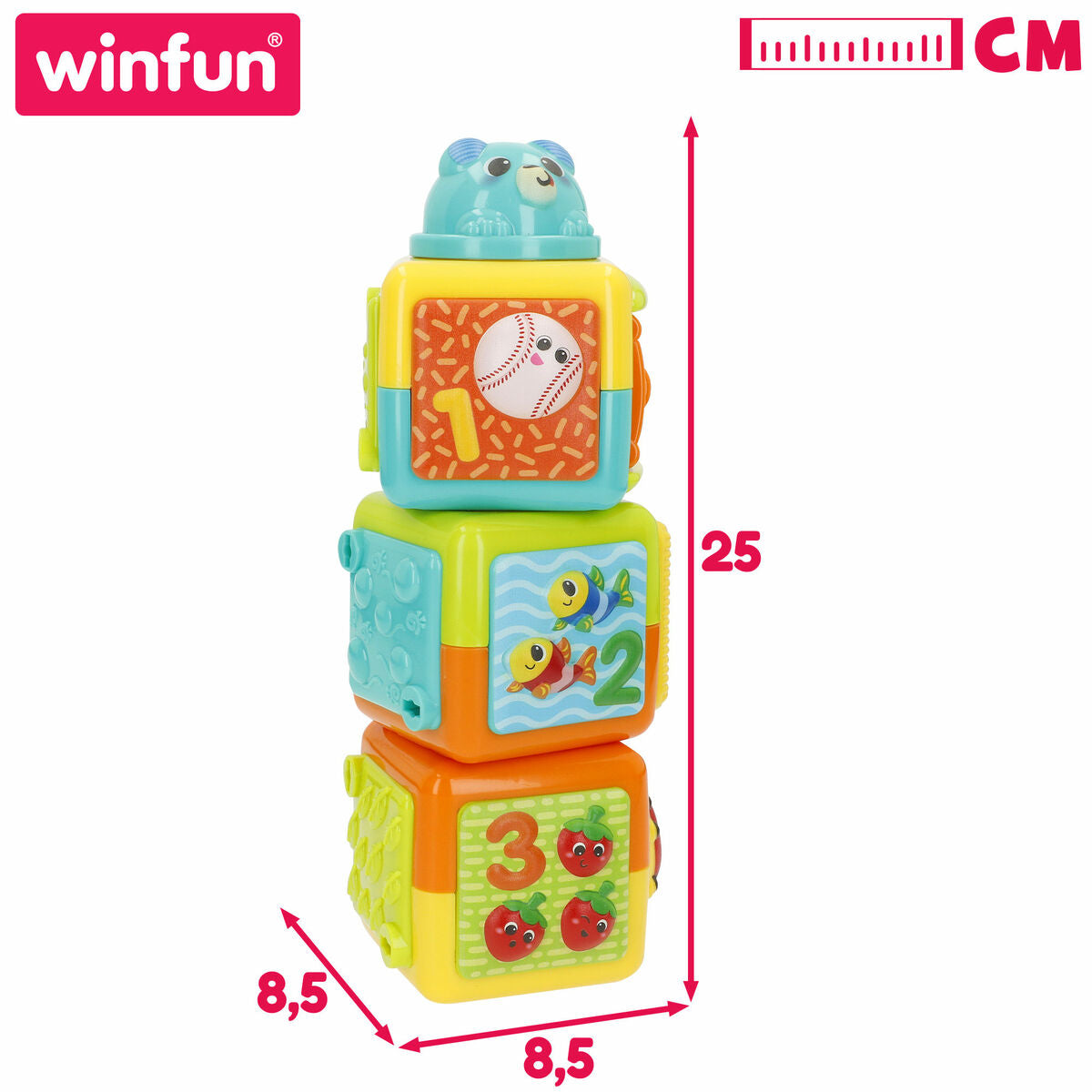 Blocuri Stivuibile Winfun 8,5 X 25 X 8,5 CM (6 Unități) - Bebelus, Jucăriile copilăriei timpurii