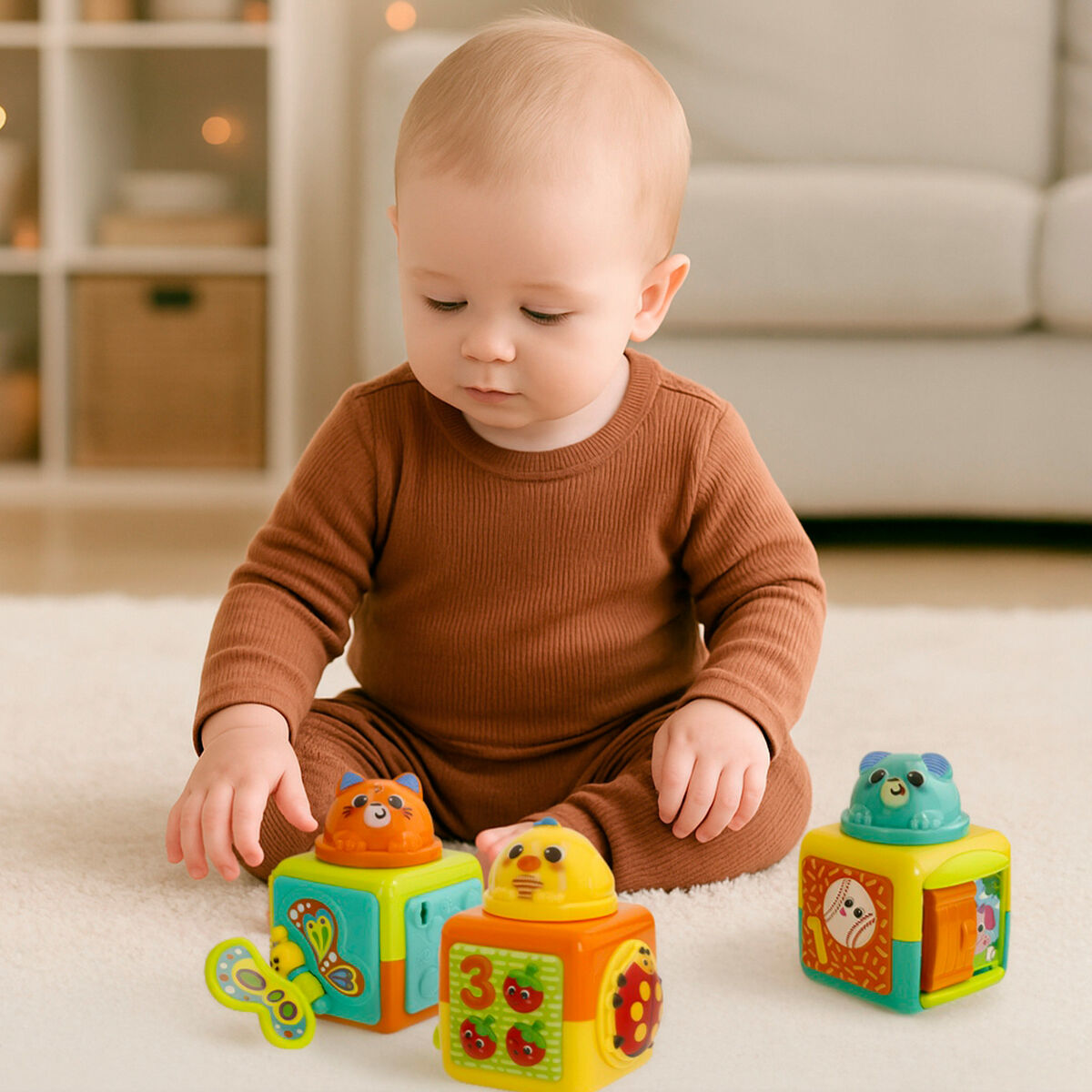 Blocuri Stivuibile Winfun 8,5 X 25 X 8,5 CM (6 Unități) - Bebelus, Jucăriile copilăriei timpurii