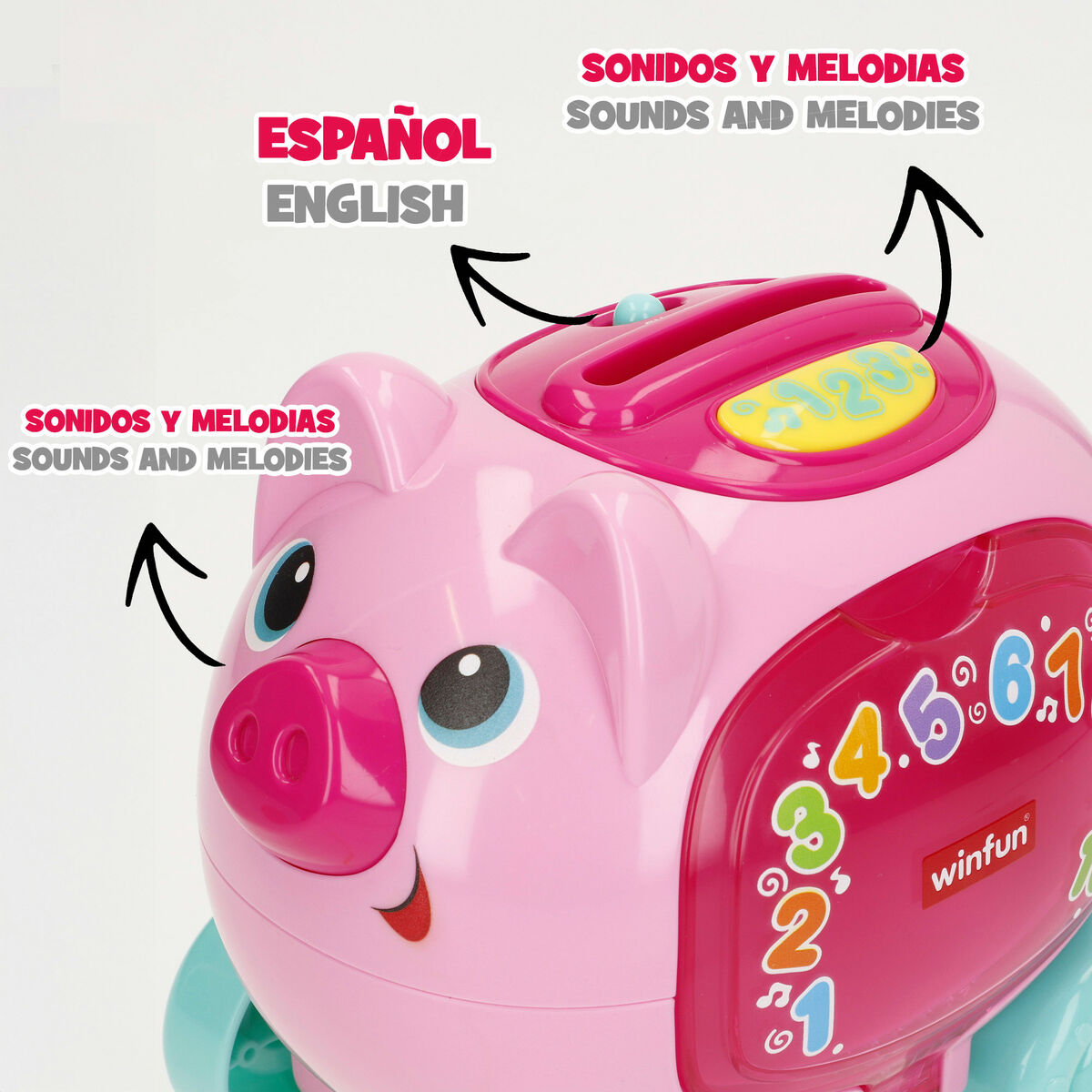 Jucărie de tras și împins Winfun 17 x 16 x 13 cm (4 Unități) - Bebelus, Jucăriile copilăriei timpurii