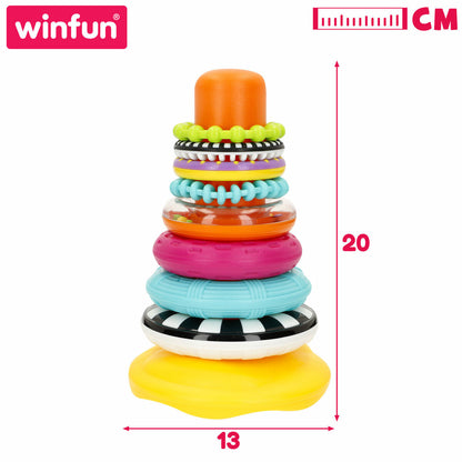 Blocuri Stivuibile Winfun 13 x 20 x 13 cm (6 Unități) - Bebelus, Jucăriile copilăriei timpurii