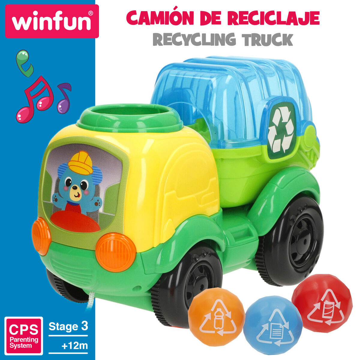 Jucărie de tras și împins Winfun 25 x 17 x 12 cm (4 Unități) - Bebelus, Jucăriile copilăriei timpurii
