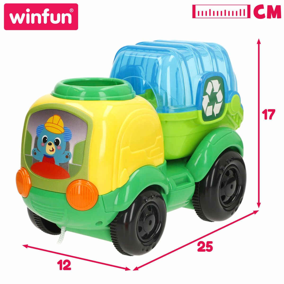 Jucărie de tras și împins Winfun 25 x 17 x 12 cm (4 Unități) - Bebelus, Jucăriile copilăriei timpurii