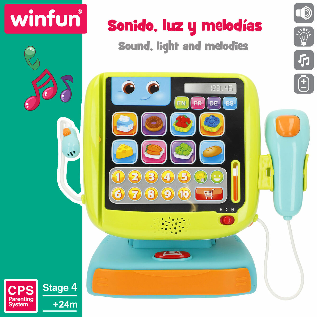 Casă de marcat cu accesorii Winfun 24 X 23 X 11 CM (2 Unități) - Jucarii si jocuri, Imitații de jocuri