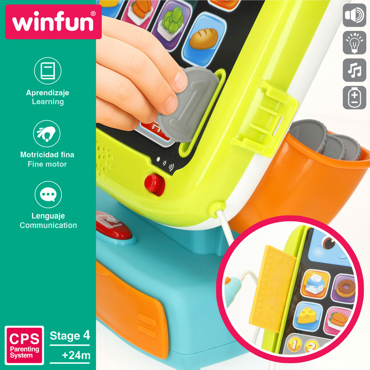 Casă de marcat cu accesorii Winfun 24 X 23 X 11 CM (2 Unități) - Jucarii si jocuri, Imitații de jocuri