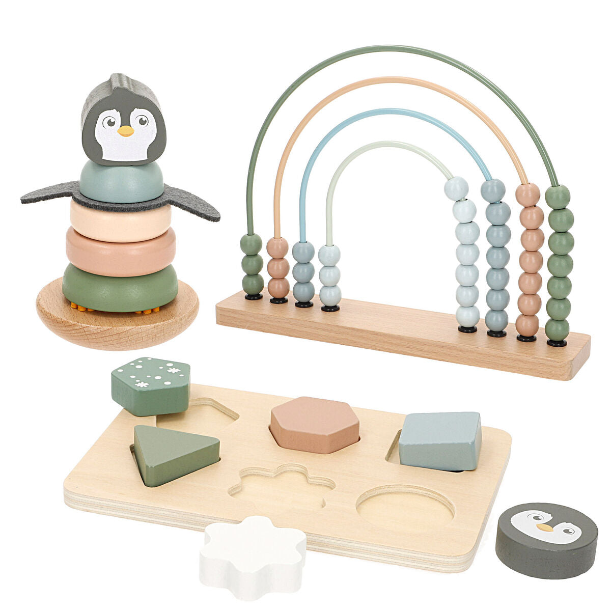 Joc din lemn Woomax 22 x 22 x 6 cm (2 Unități) - Bebelus, Jucăriile copilăriei timpurii