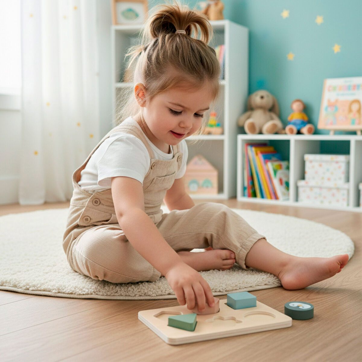 Joc din lemn Woomax 22 x 22 x 6 cm (2 Unități) - Bebelus, Jucăriile copilăriei timpurii