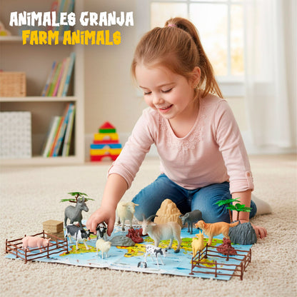Set de Animale de Fermă Colorbaby Plastic 14 x 10 x 5 cm (4 Unități) - Jucarii si jocuri, Păpuși și figurine