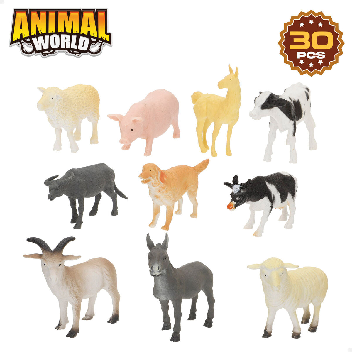 Set de Animale de Fermă Colorbaby Plastic 14 x 10 x 5 cm (4 Unități) - Jucarii si jocuri, Păpuși și figurine