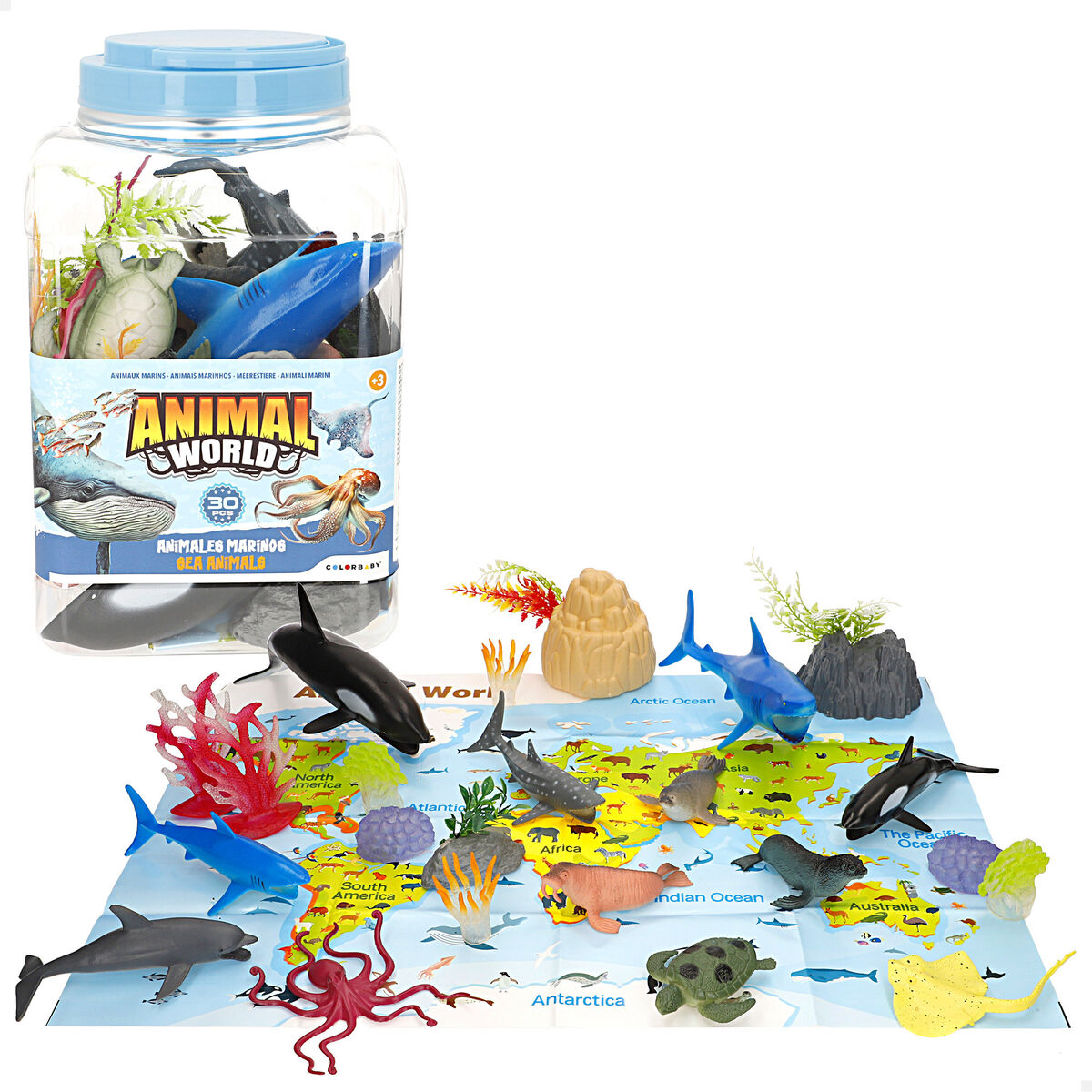 Figurine de animale Colorbaby Plastic 23 X 10 X 7 CM (4 Unități) - Jucarii si jocuri, Păpuși și figurine