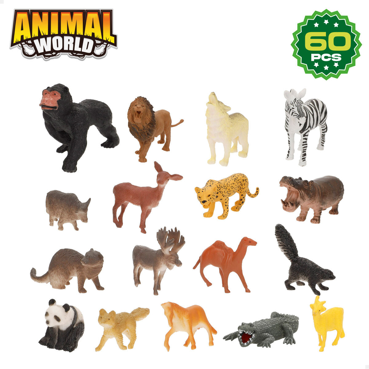 Set de Animale Sălbatice Colorbaby Plastic 13 x 12 x 5 cm (4 Unități) - Jucarii si jocuri, Păpuși și figurine