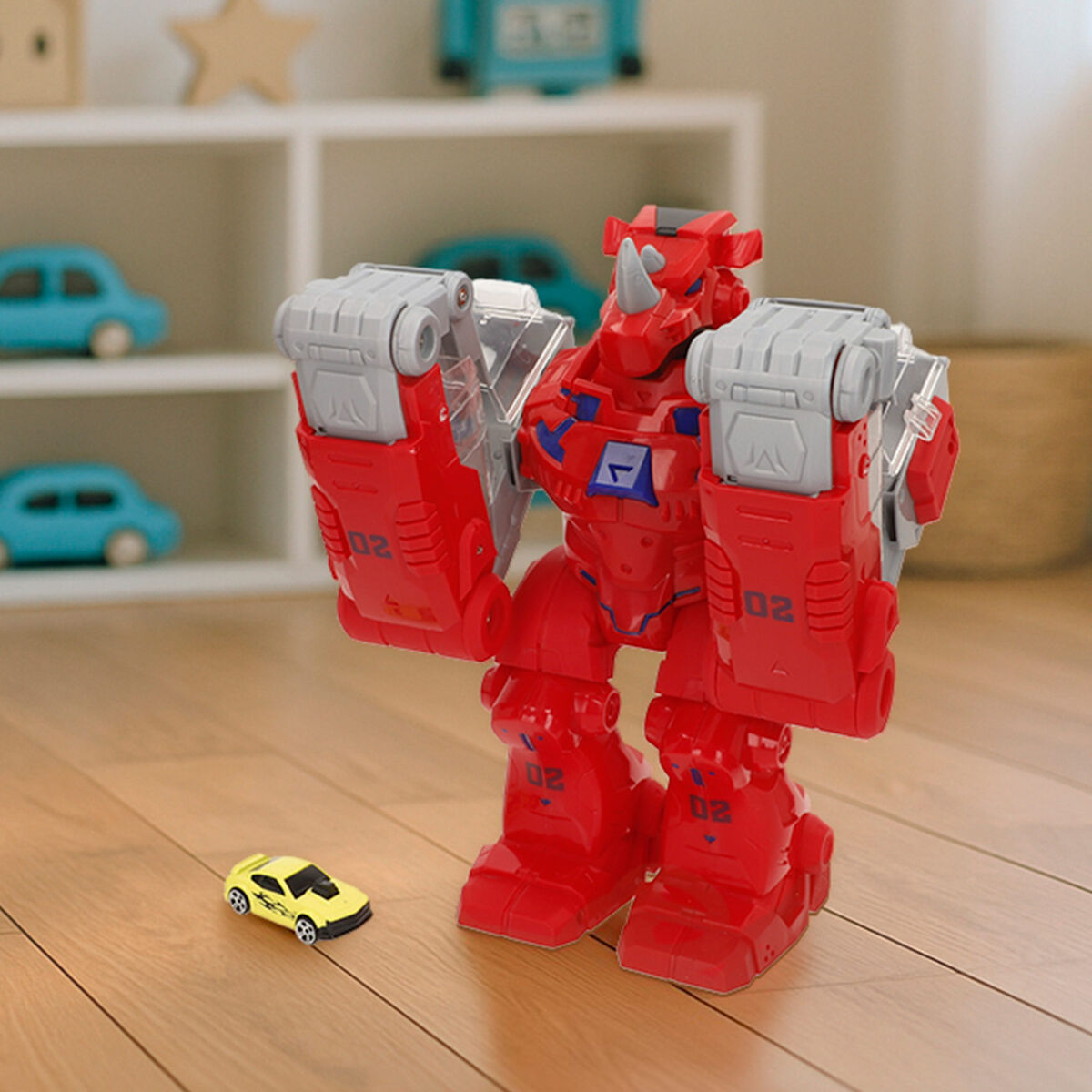 Super Robot Transformabil Lumină Sunet 24 X 28 X 16 CM 2 Unități - Jucarii si jocuri, Vehicule