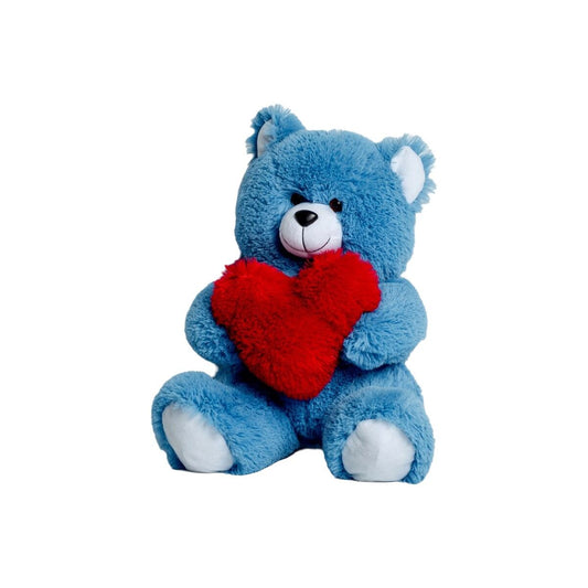Urs de Pluș GO GIFT FRANK 50 BL Albastru Flauș Inimă 50 cm - Jucarii si jocuri, Jucării de pluș