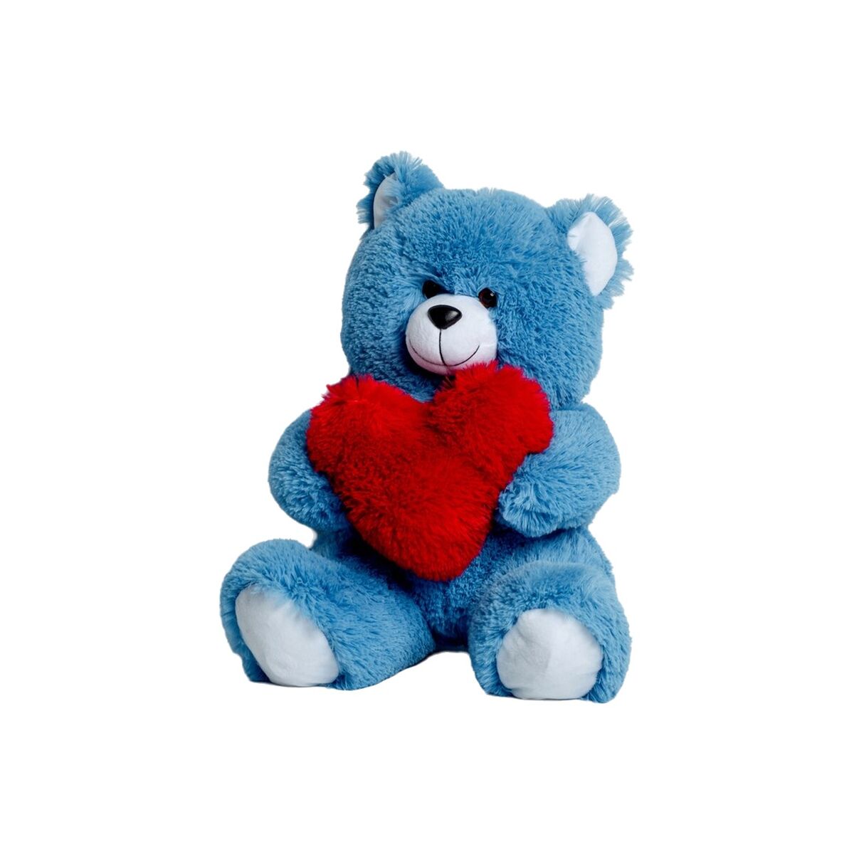 Urs de Pluș GO GIFT FRANK 50 BL Albastru Flauș Inimă 50 cm - Jucarii si jocuri, Jucării de pluș
