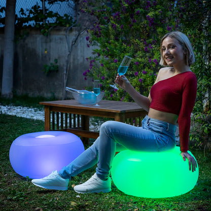Scaun Gonflabil cu LED Multicolor și Telecomandă Pulight InnovaGoods - Curte, Mobilier de grădină și accesorii