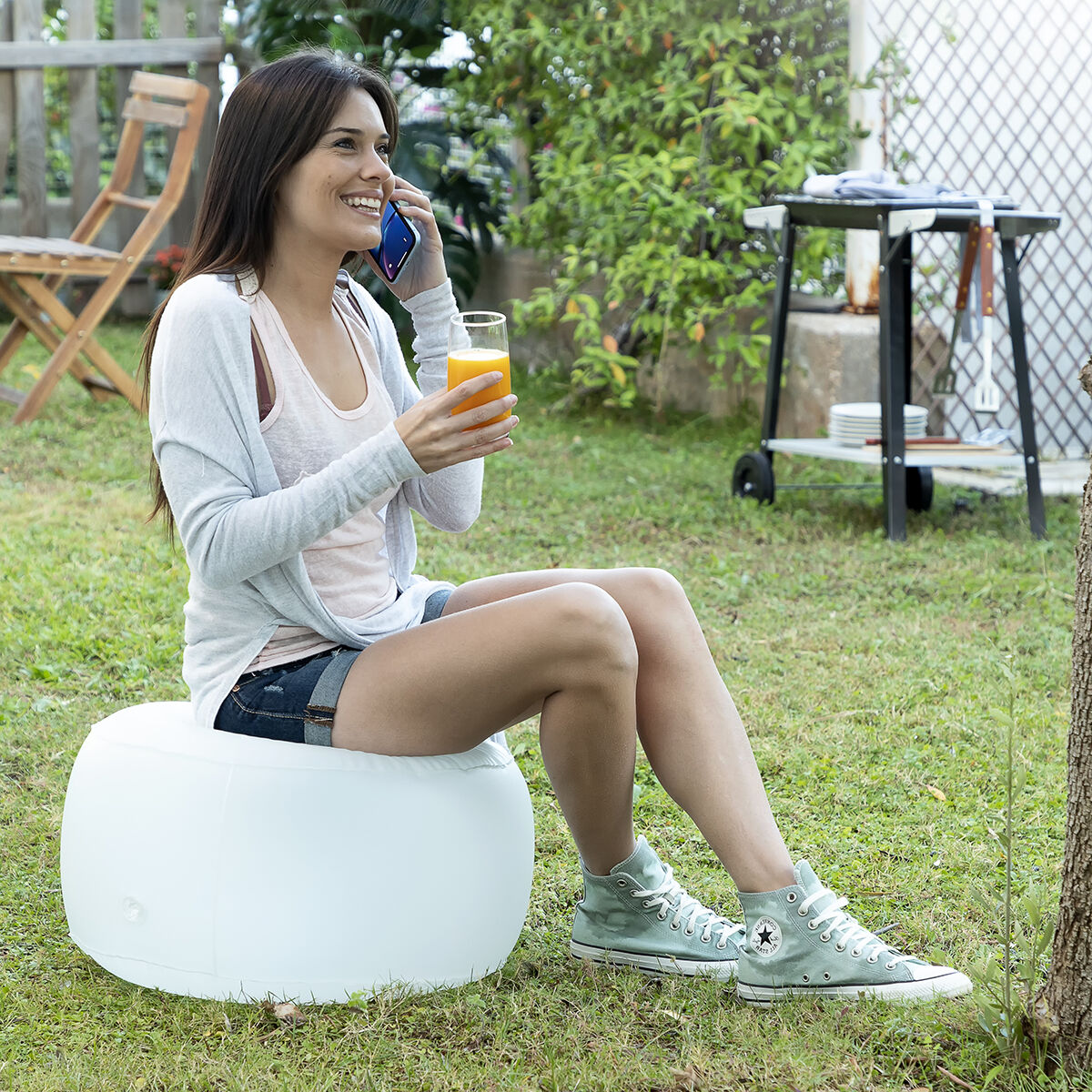 Scaun Gonflabil cu LED Multicolor și Telecomandă Pulight InnovaGoods - Curte, Mobilier de grădină și accesorii