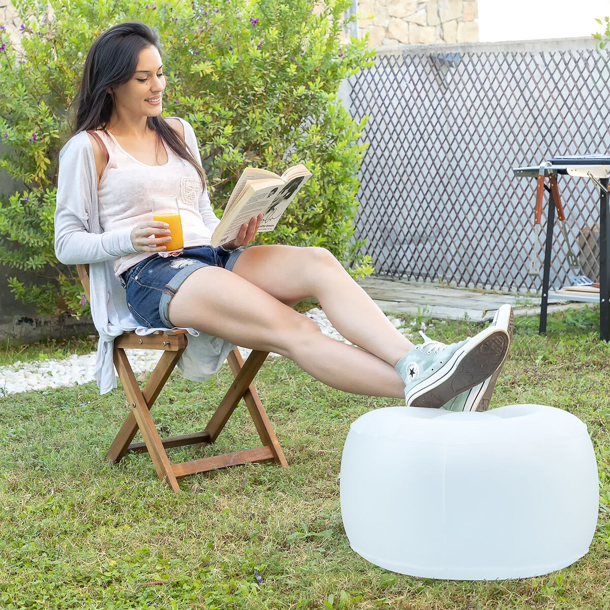 Scaun Gonflabil cu LED Multicolor și Telecomandă Pulight InnovaGoods - Curte, Mobilier de grădină și accesorii