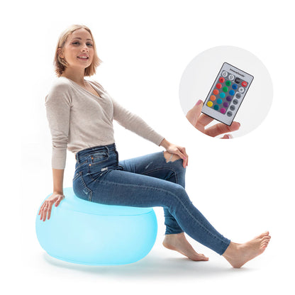 Scaun Gonflabil cu LED Multicolor și Telecomandă Pulight InnovaGoods - Curte, Mobilier de grădină și accesorii